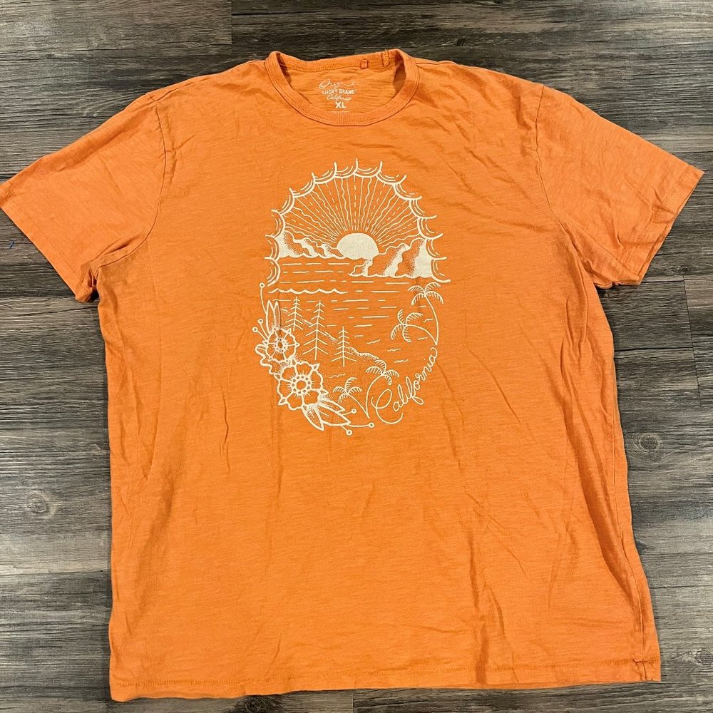 Women's Lucky Brand XL Orange Tee Shirt
